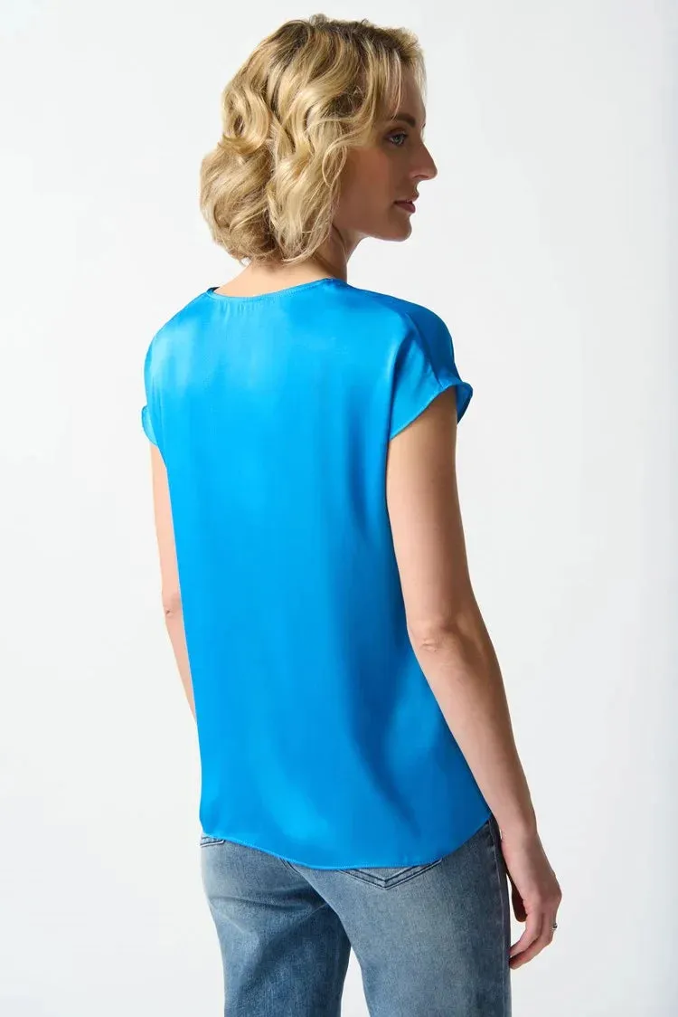 Satin Short Sleeve Top