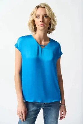 Satin Short Sleeve Top