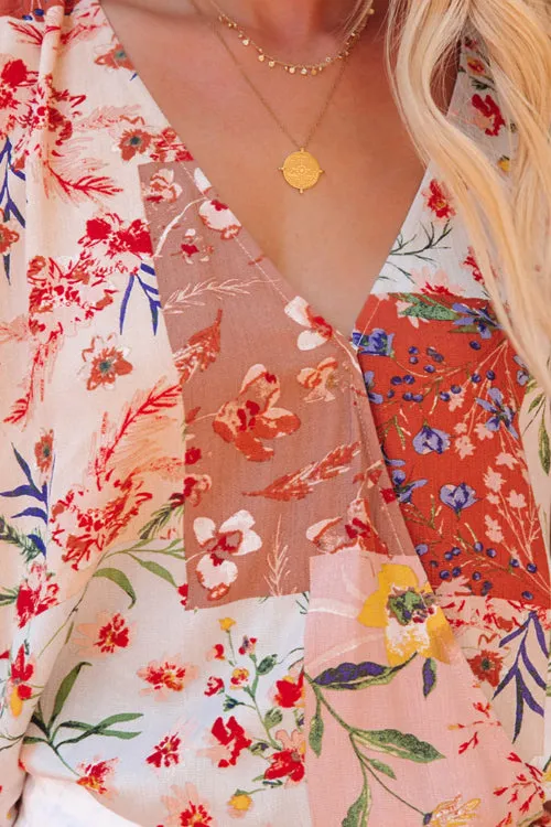 Season Of Blooms Floral Drawstring Top