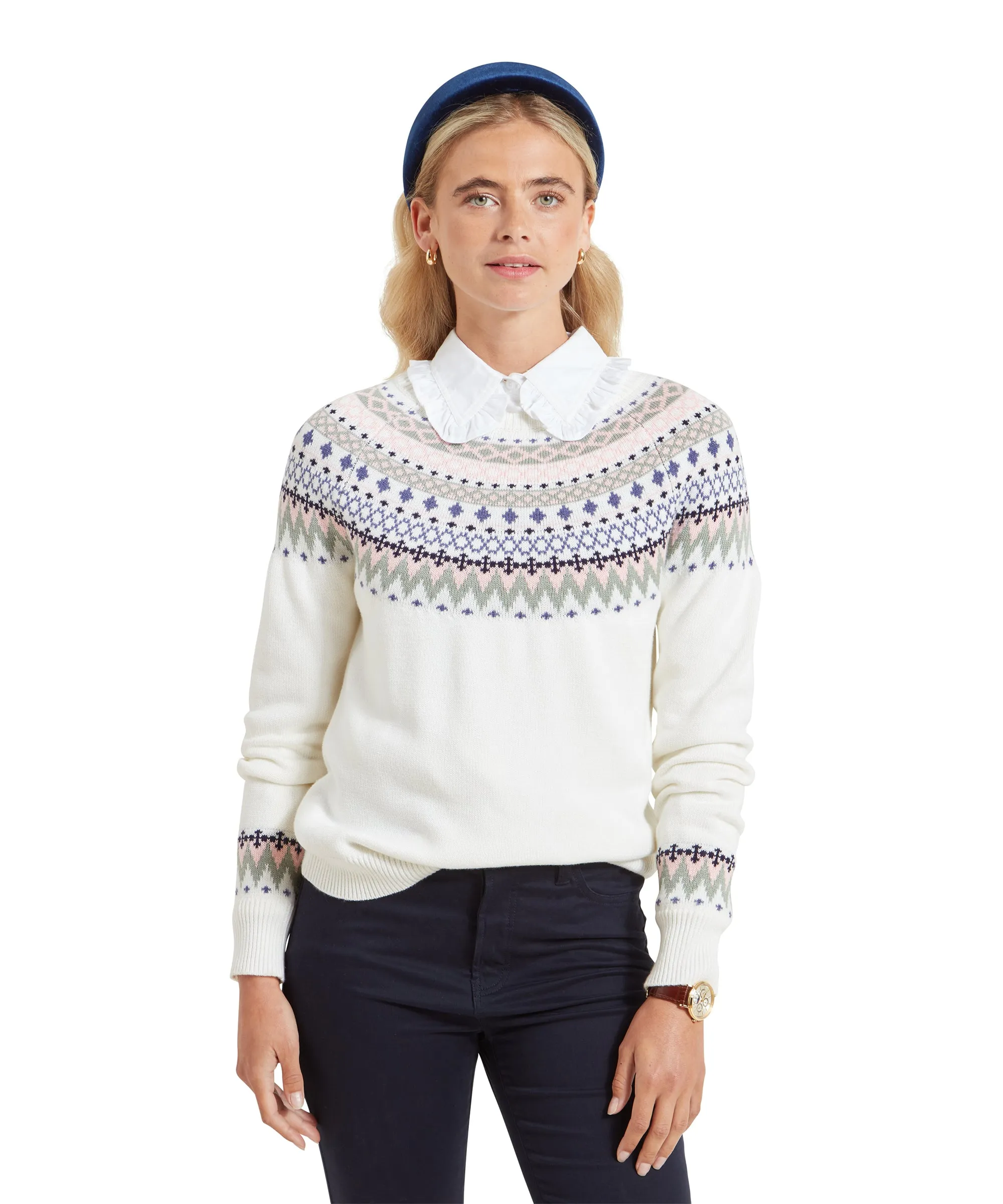 Shetland Fairisle Jumper - Blush/Arctic Fairisle