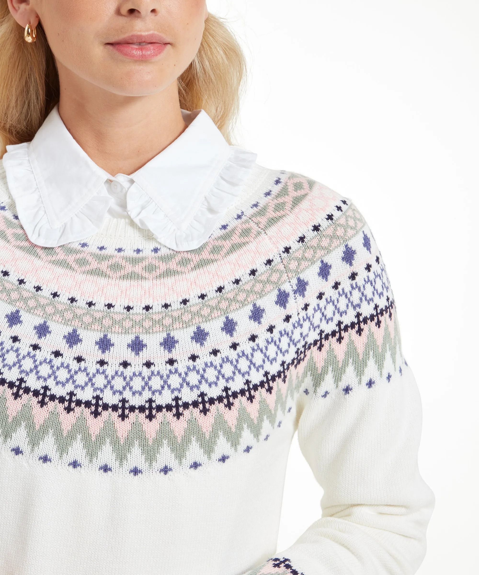 Shetland Fairisle Jumper - Blush/Arctic Fairisle