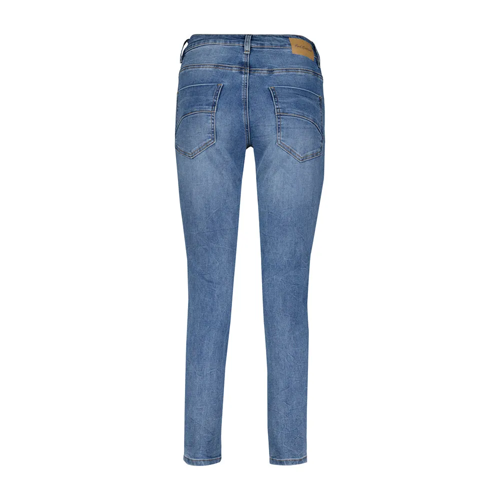 Sissy Stone Used & Embroidery Regular Rise Jeans