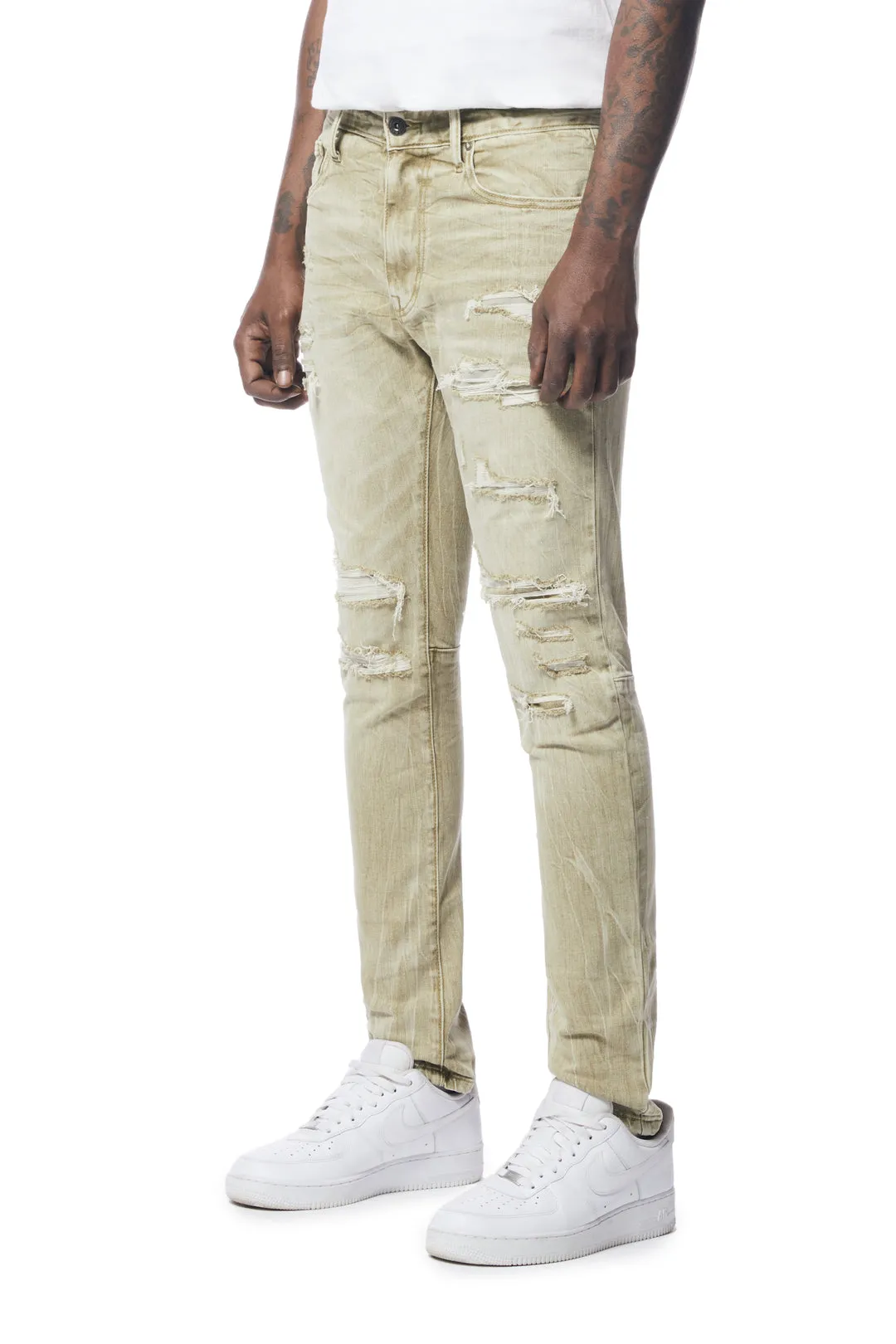 Smoke Rise Men's Rip & Repaired Color Jeans