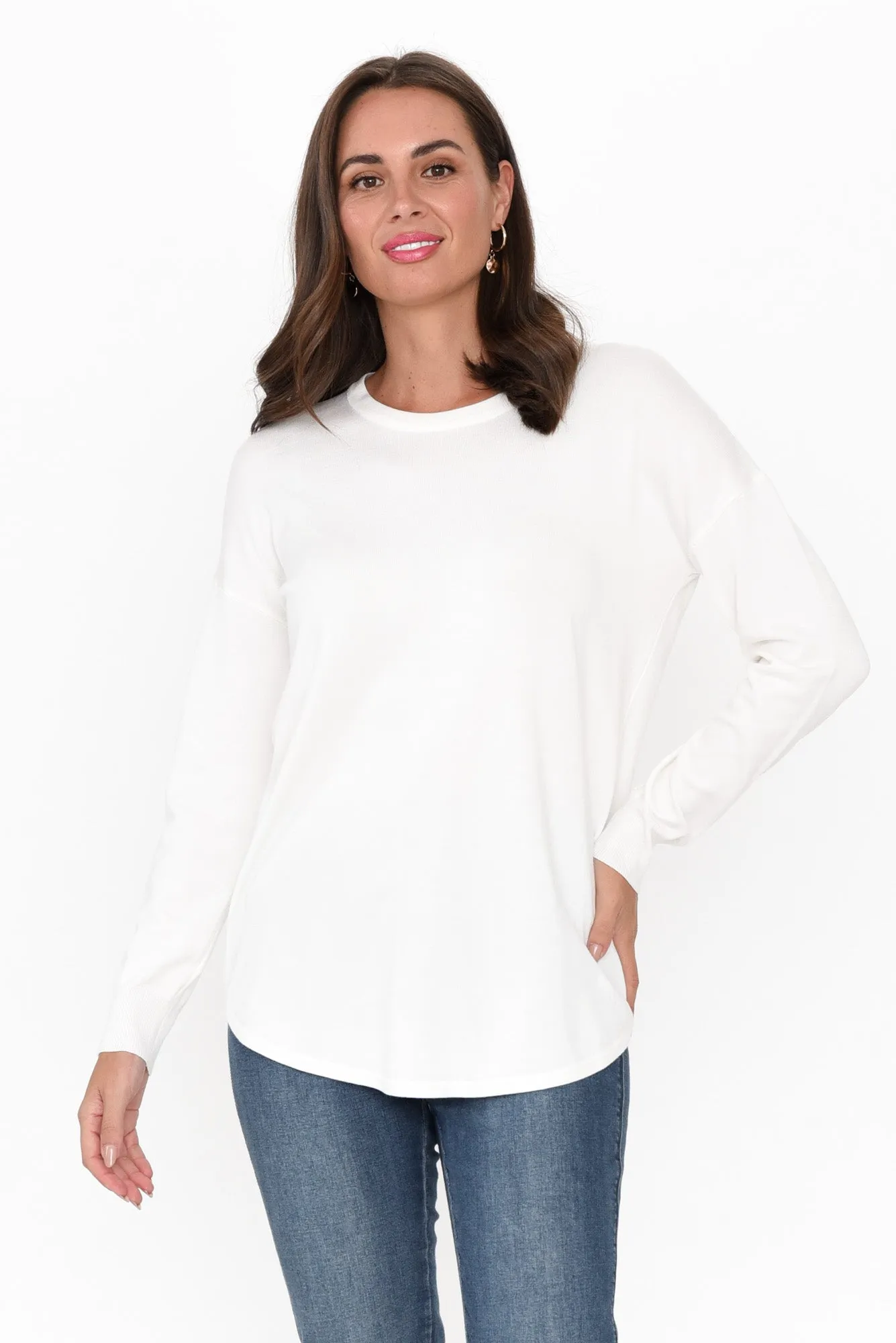 Sophie White Knit Jumper