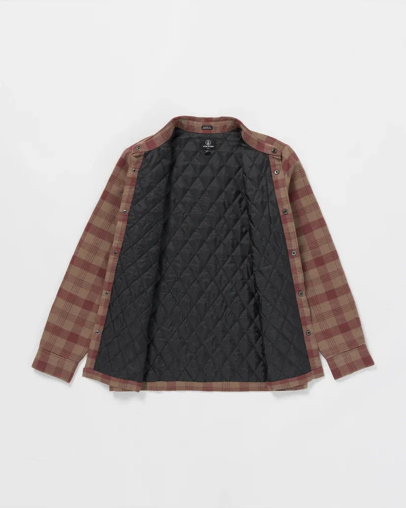 Stradostone Lined Long Sleeve Flannel - Teak