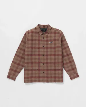 Stradostone Lined Long Sleeve Flannel - Teak