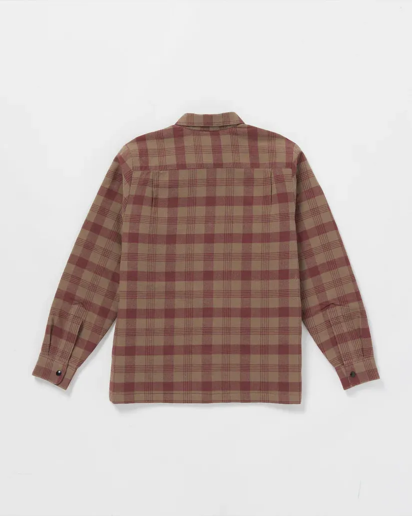 Stradostone Lined Long Sleeve Flannel - Teak