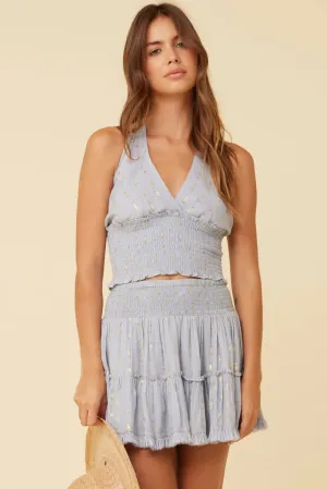 Surf Gypsy Lurex Clipped Halter Tank