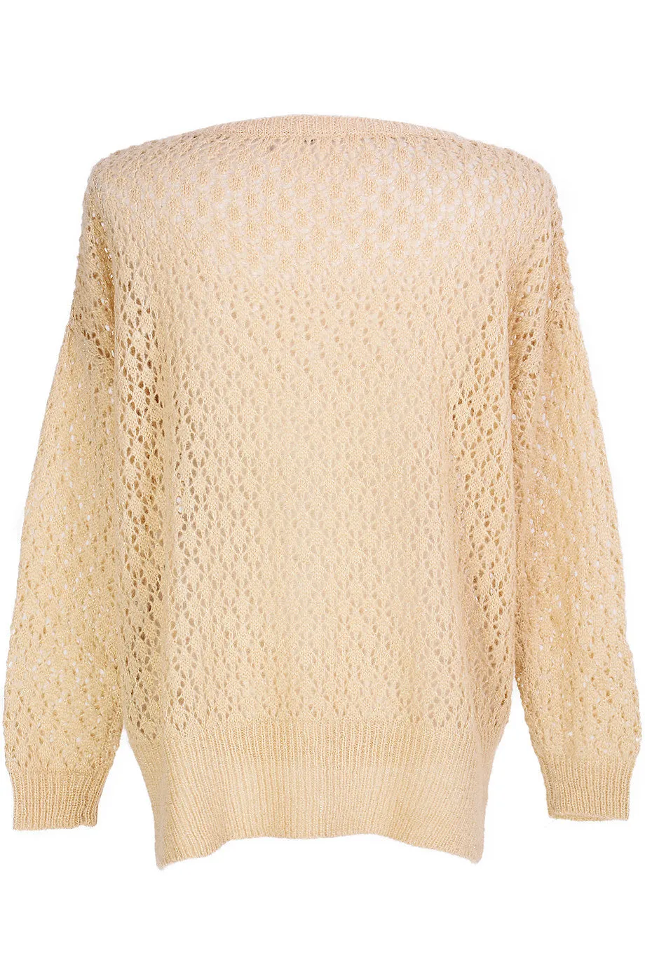 SWEET TIGER Beige Crystal Embellished Jumper