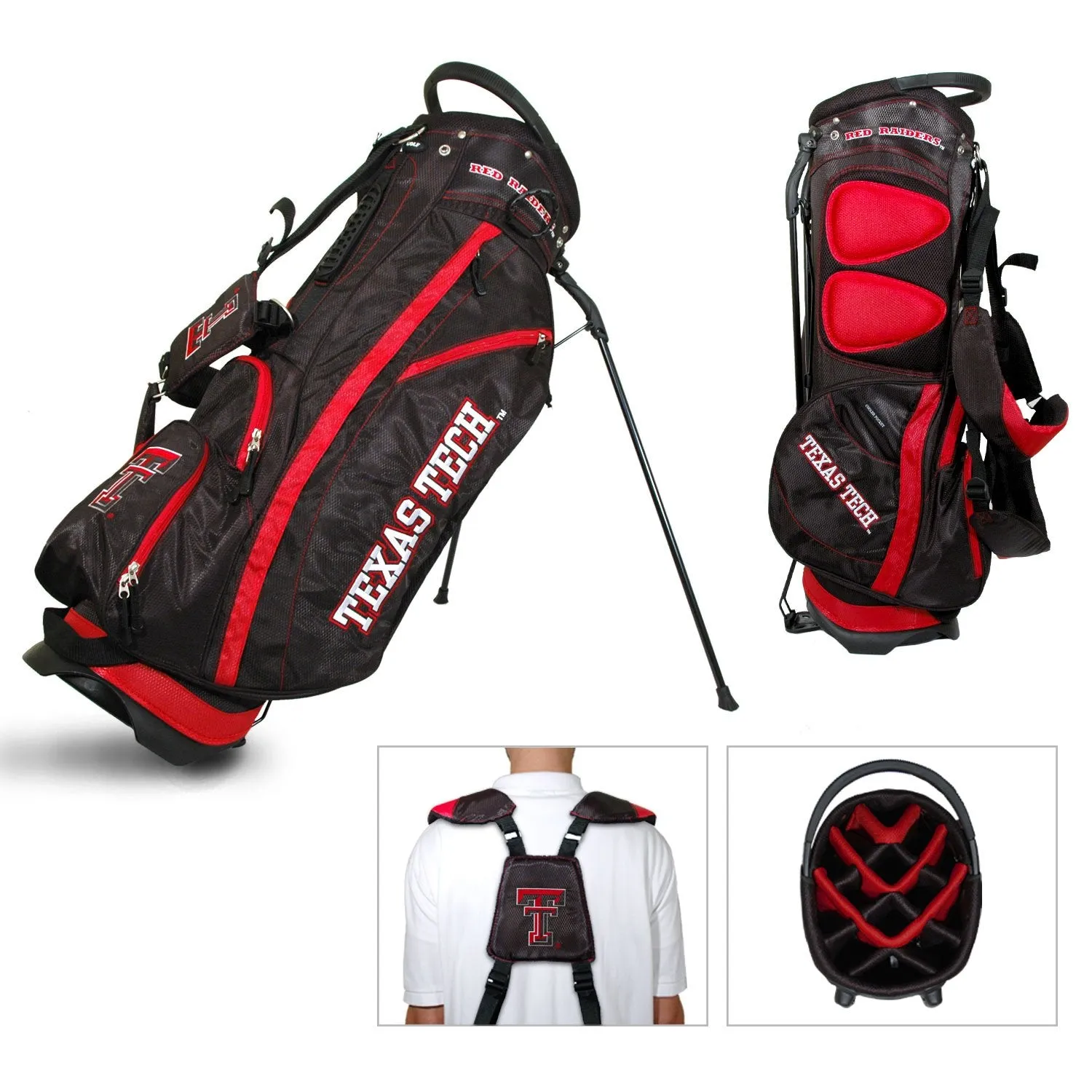 Texas Tech Red Raiders Team Golf Fairway Light 14-Way Top Golf Club Stand Bag