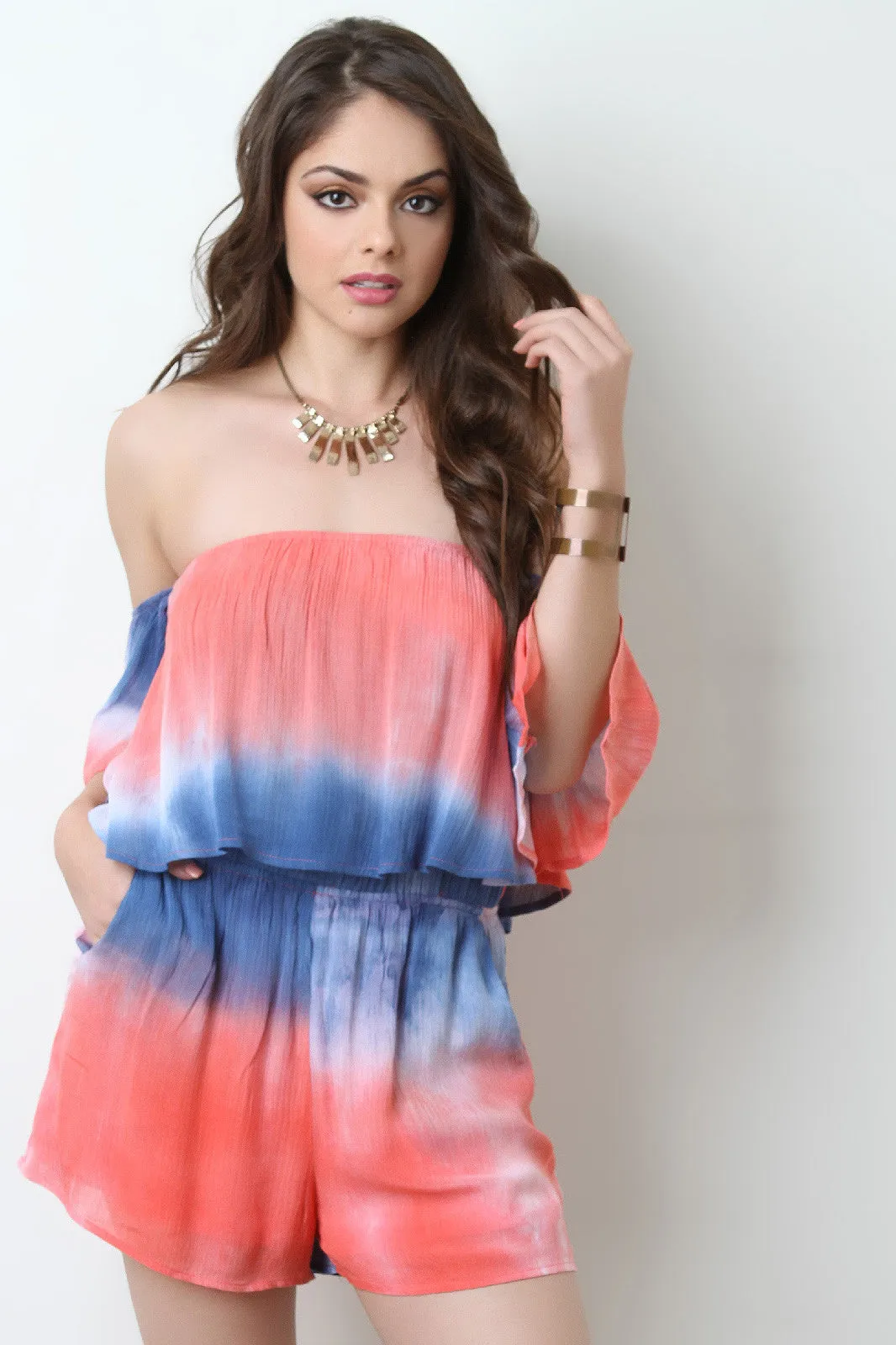 Tie-Dye Bardot Romper