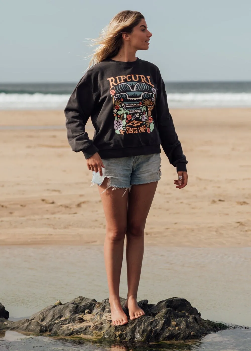 Tiki Tropics Relaxed Crew Sweatshirt