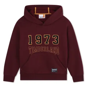 Timberland Boys Burgundy Red Hooded Sweatshirt