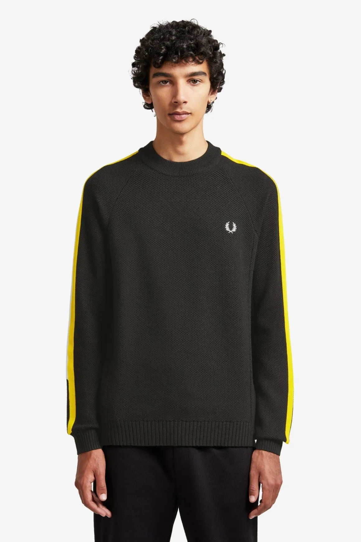 Tipped Sleeve Crew Neck Jumper