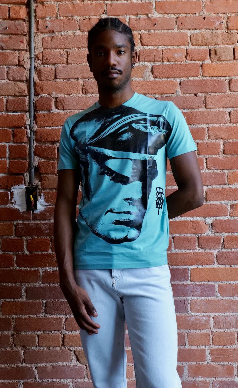 TOM OF FINLAND x WE ARE SPASTOR BIKER HEAD TEE - EMERALD