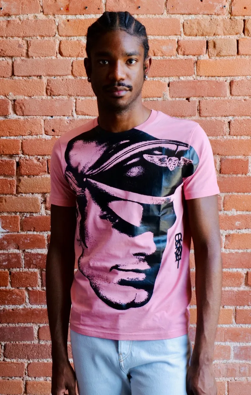 TOM OF FINLAND x WE ARE SPASTOR BIKER HEAD TEE - PINK