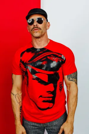 TOM OF FINLAND x WE ARE SPASTOR BIKER HEAD TEE - RED