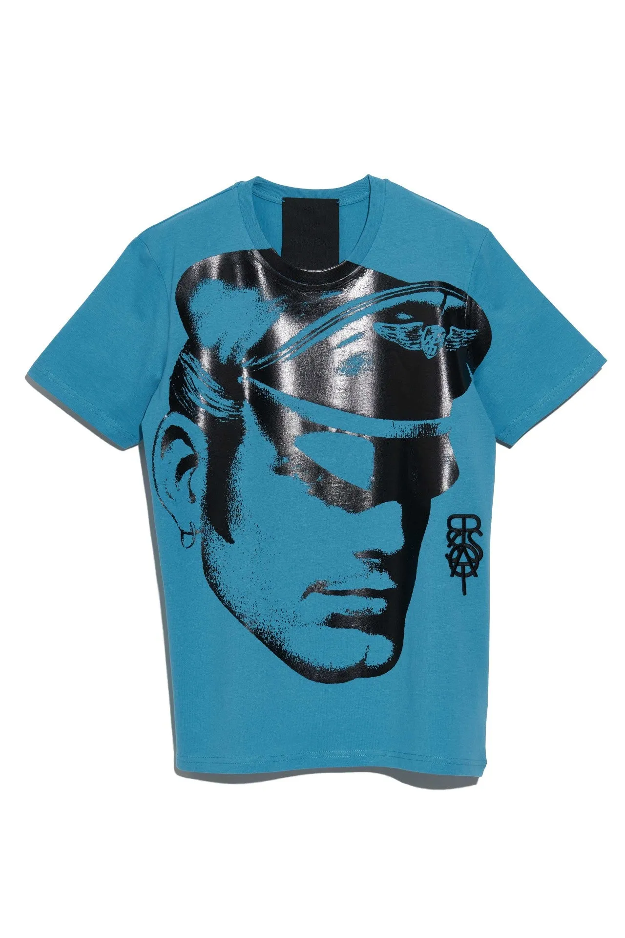 TOM OF FINLAND x WE ARE SPASTOR BIKER HEAD TEE - SEA BLUE