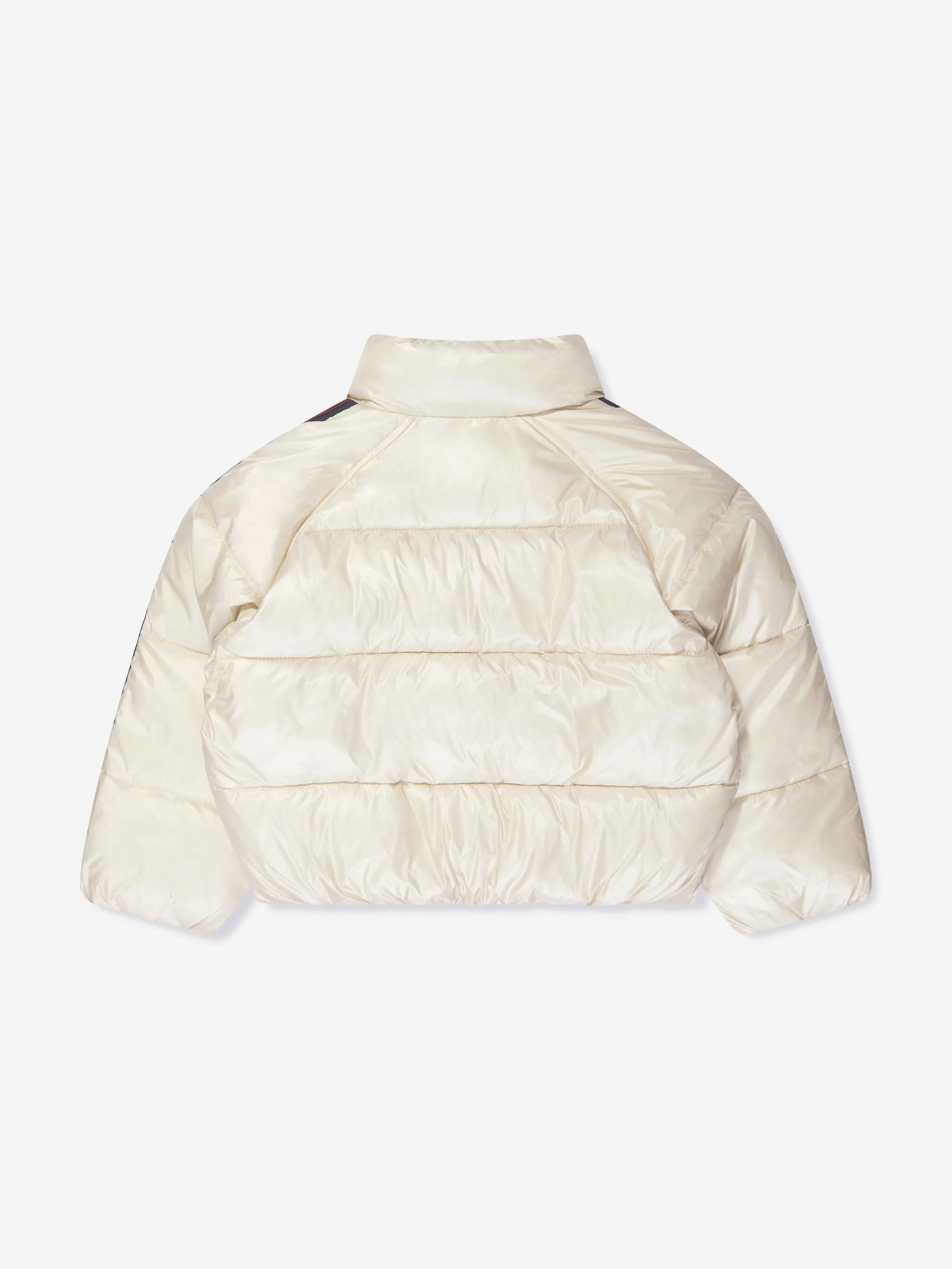 Tommy Hilfiger Girls Global Stripe Puffer Jacket in Beige