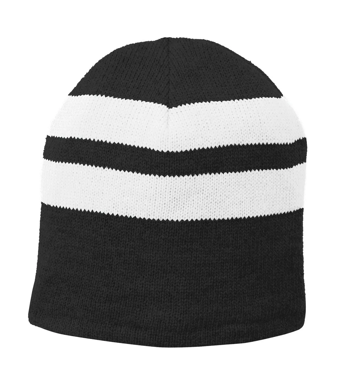 Top Headwear Fleece-Lined Striped Beanie