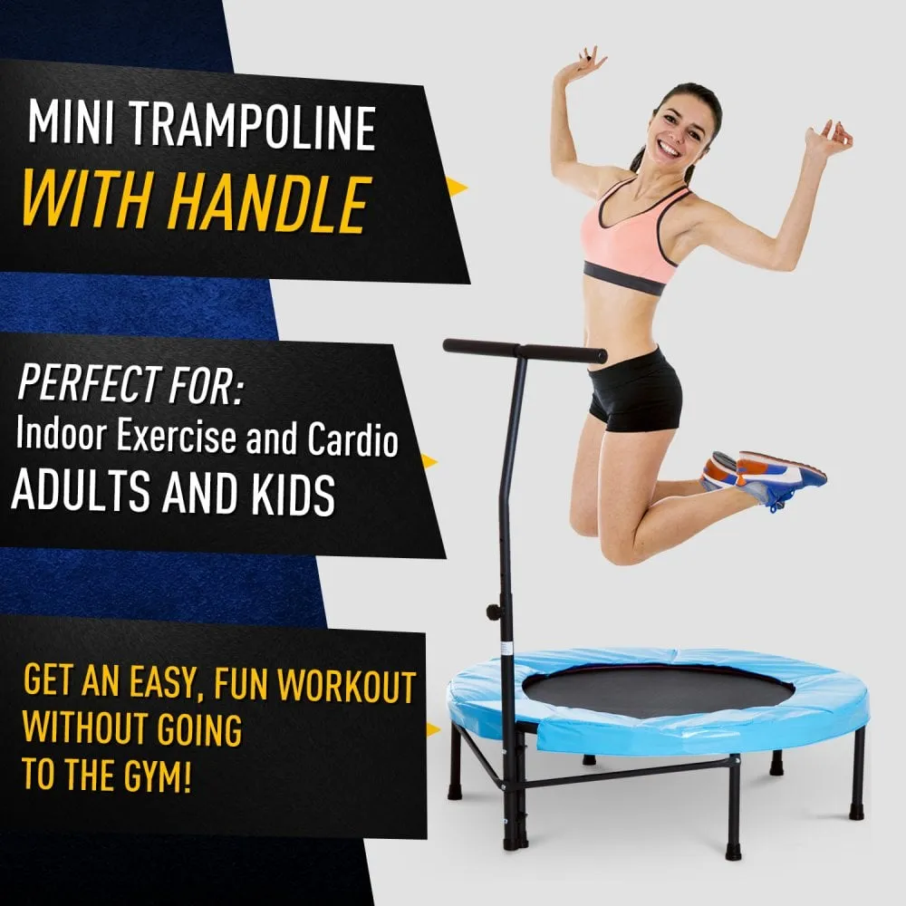 Trampoline Rebounder Adjustable Jumper, 40""-Blue