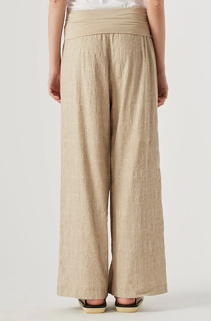 Transit Par Such Plaid Pant in Beige Check