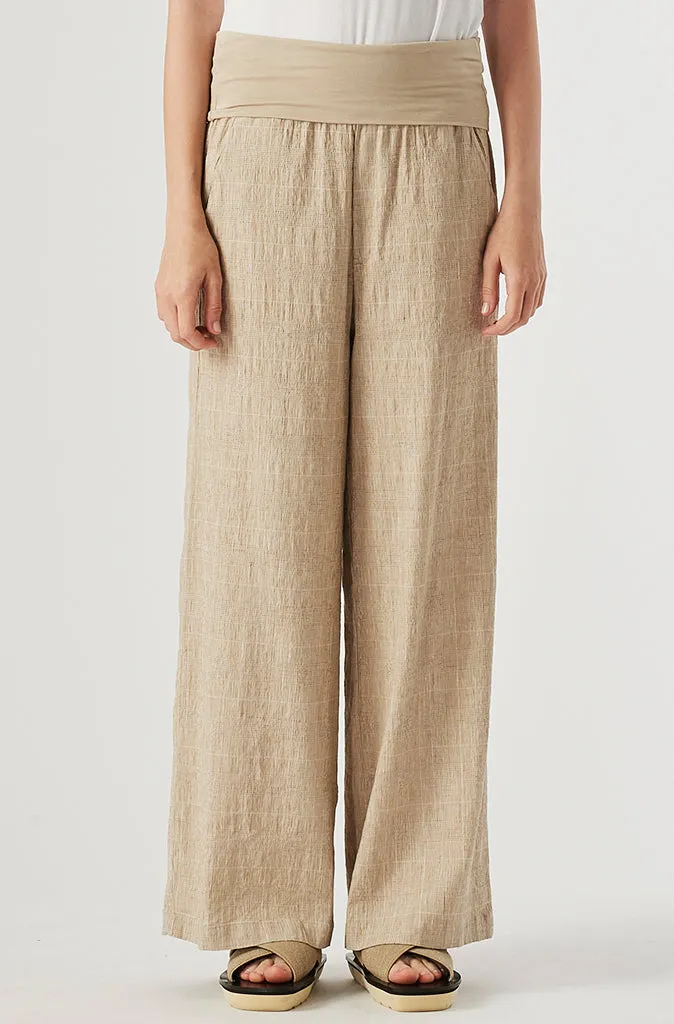 Transit Par Such Plaid Pant in Beige Check