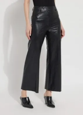 Vegan Leather Wide Leg (28" Inseam) | Black