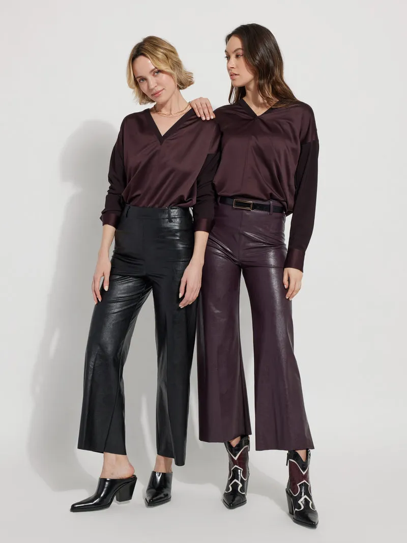 Vegan Leather Wide Leg (28" Inseam) | Lava