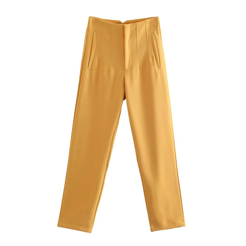 Vintage High Waist Ankle Length Trousers for Women