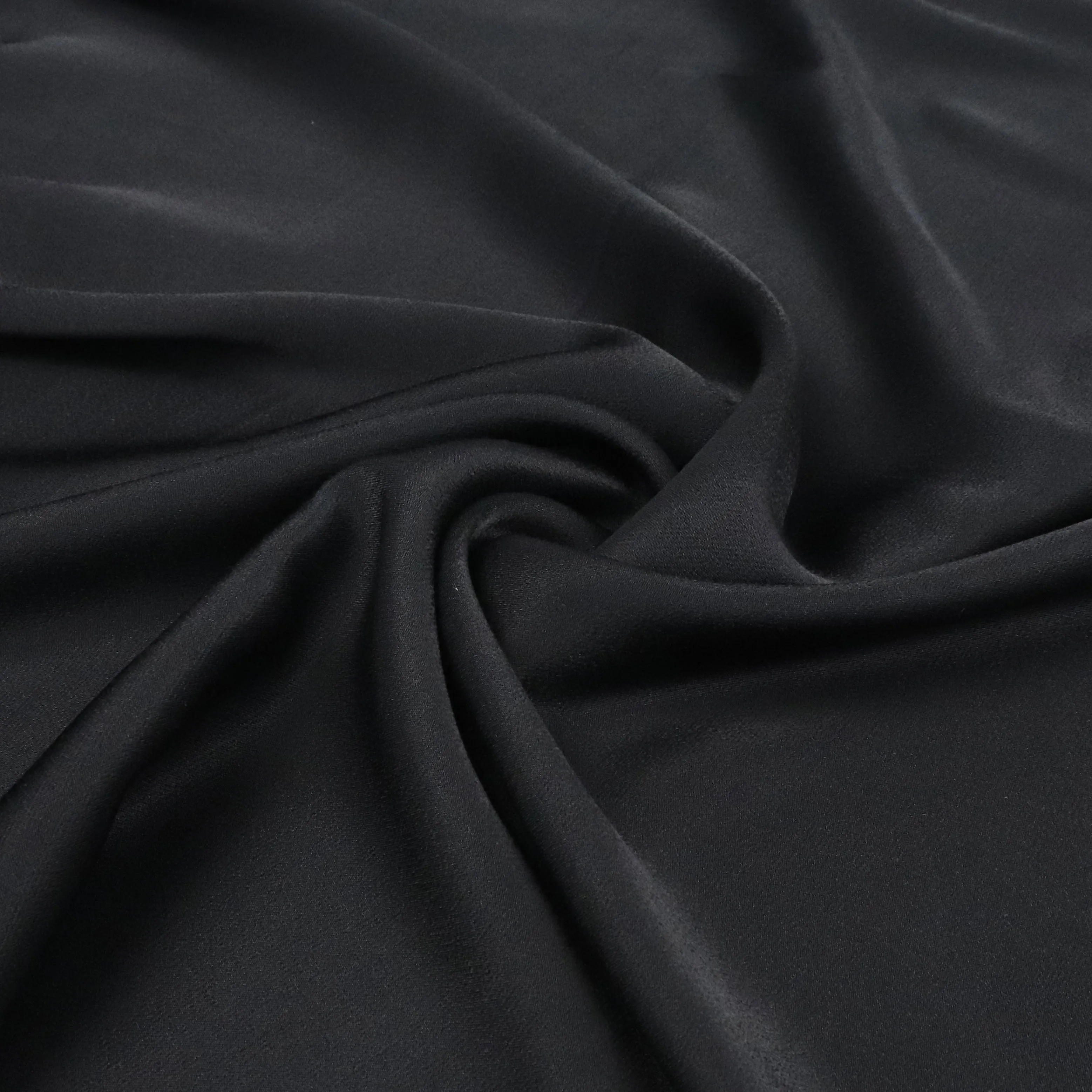 Viscose Satin - Black - END OF BOLT 75cm