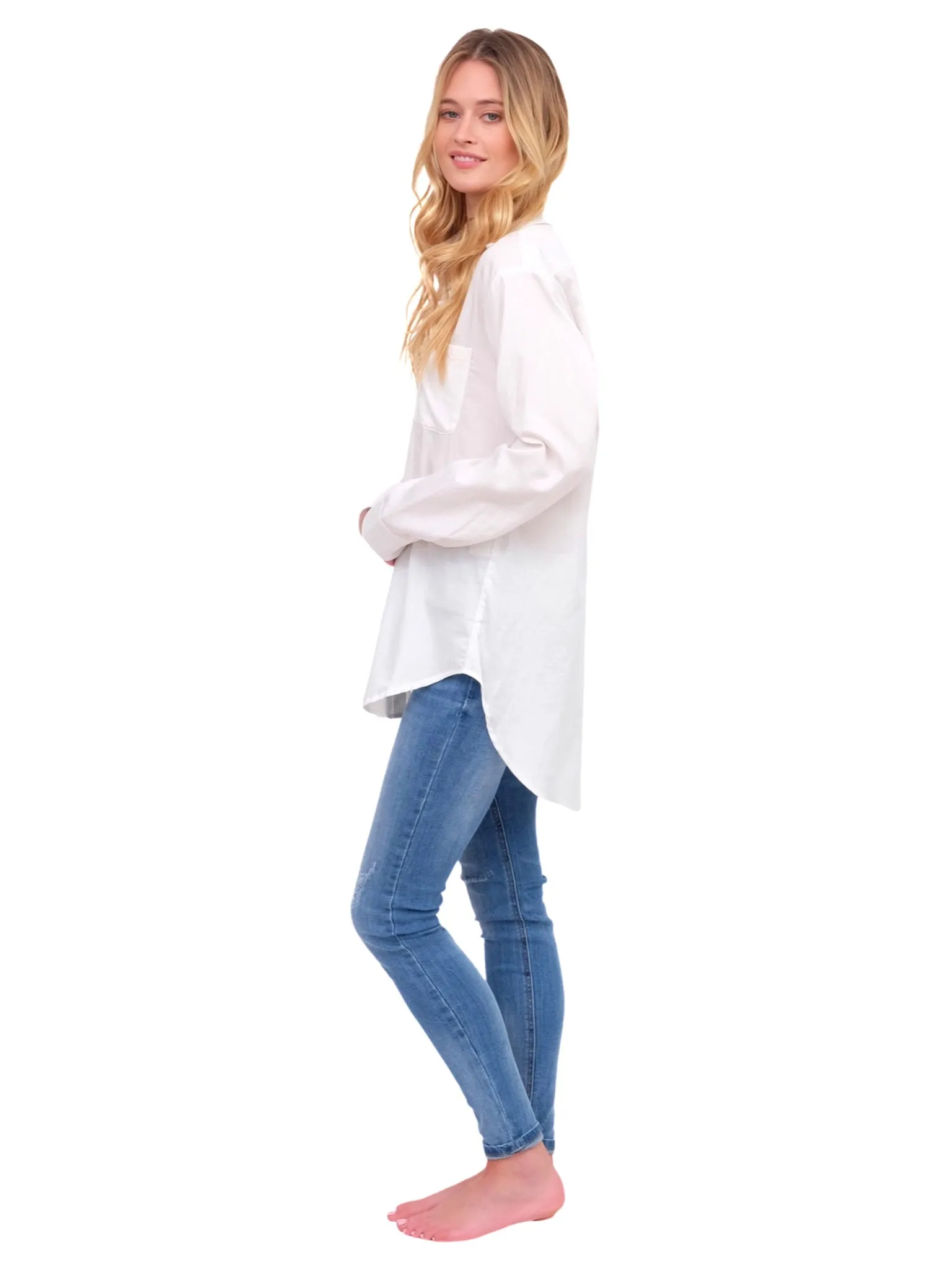 White Long Sleeve Button Up