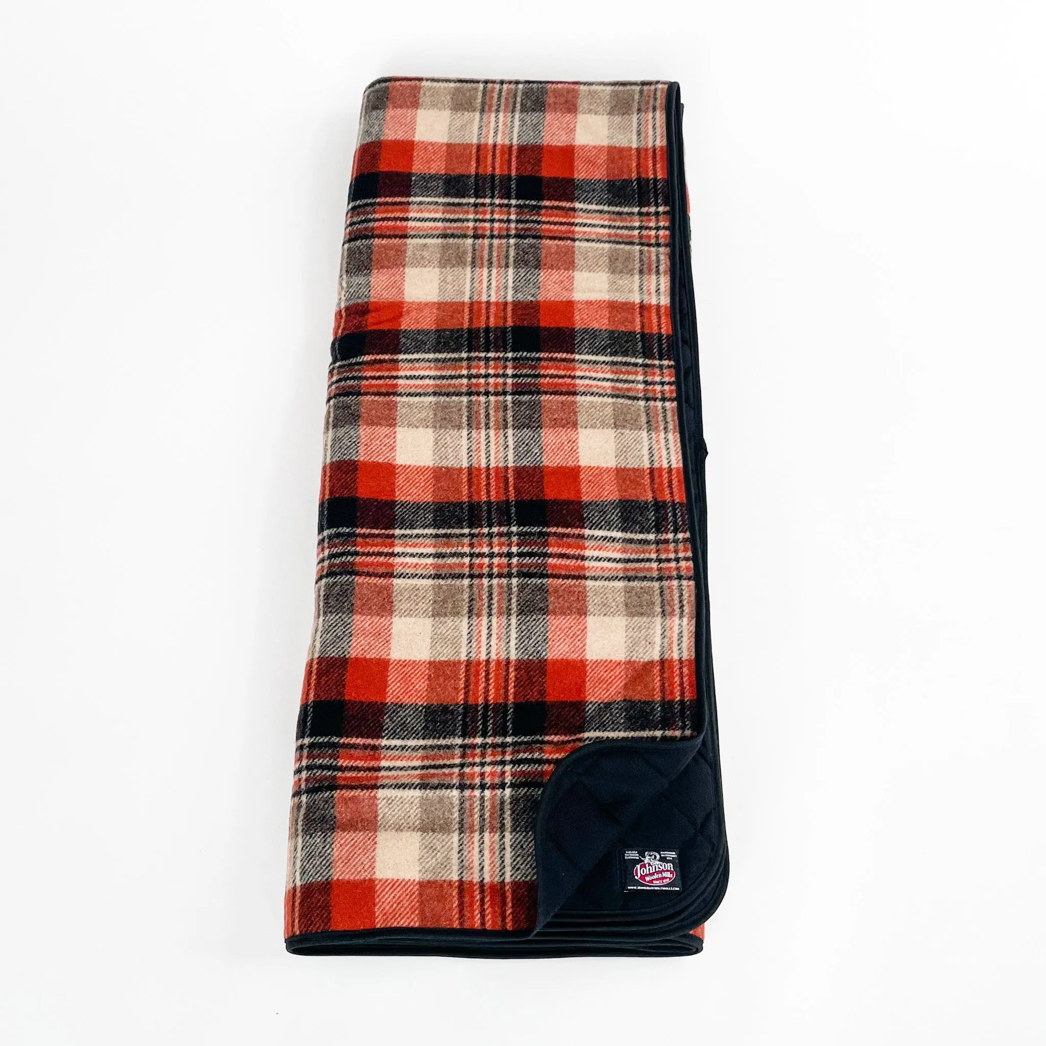 Wilderness Wool Throw Blanket - 79 - Rust Black Tan Plaid