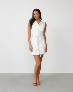 Winnie Mini Dress (White)