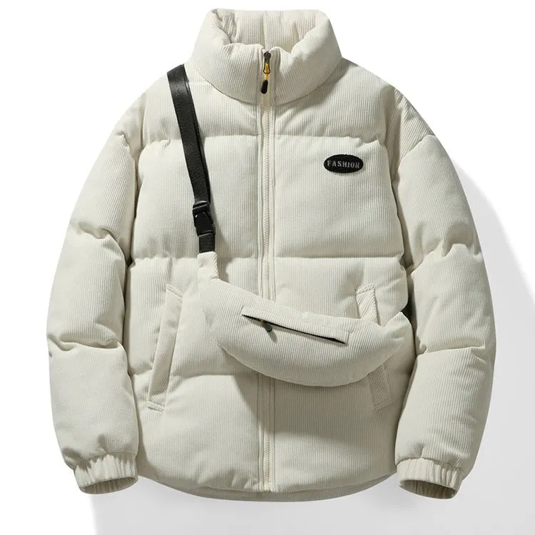 Winter Plain Coat Corduroy Puffer Jackets Loose Warm Wadding Cotton Bomber Jacket (Bag not included)| HP-009