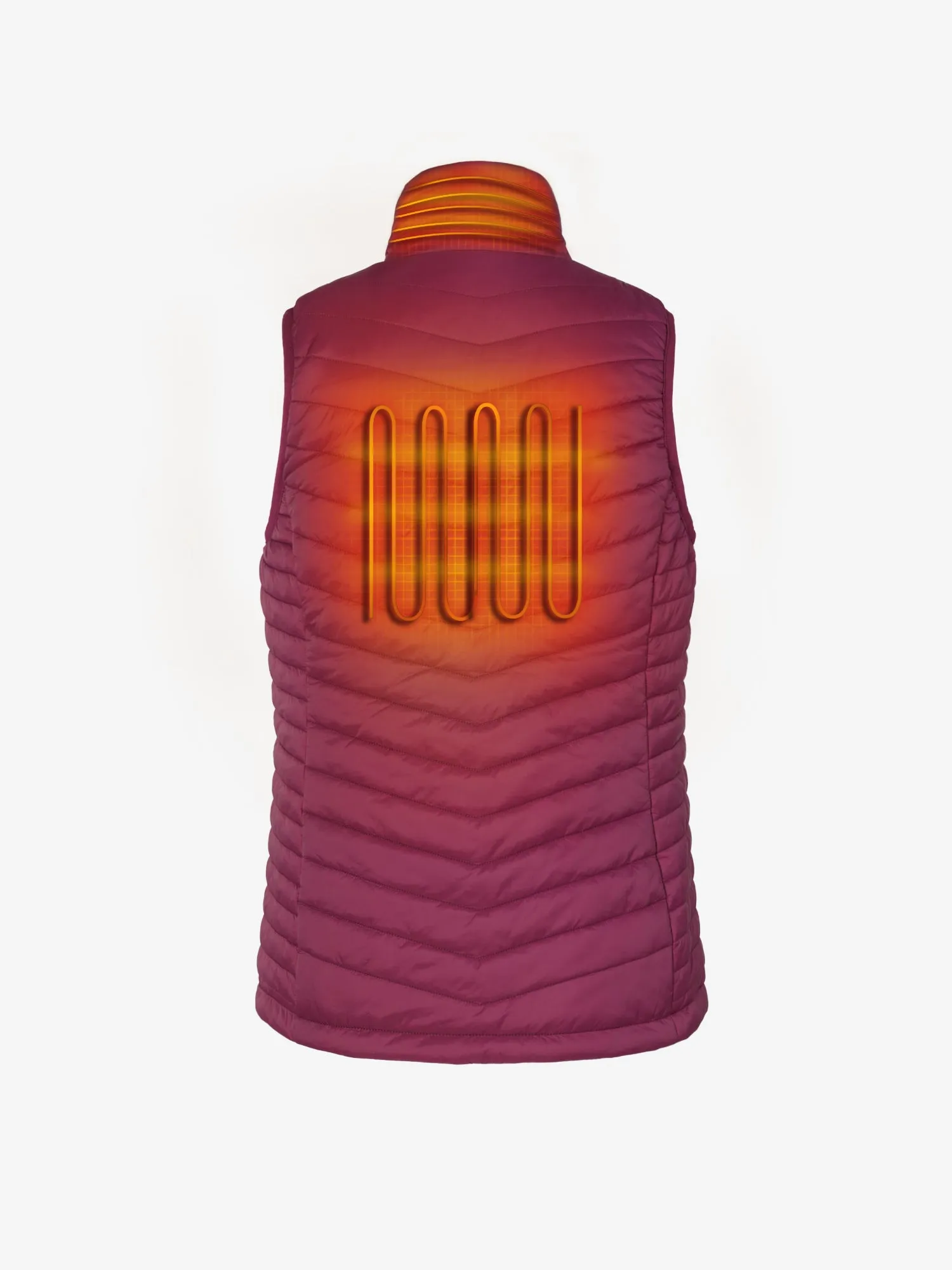 Women's 13W Heated Puffer Vest with HeatSync  - Plum