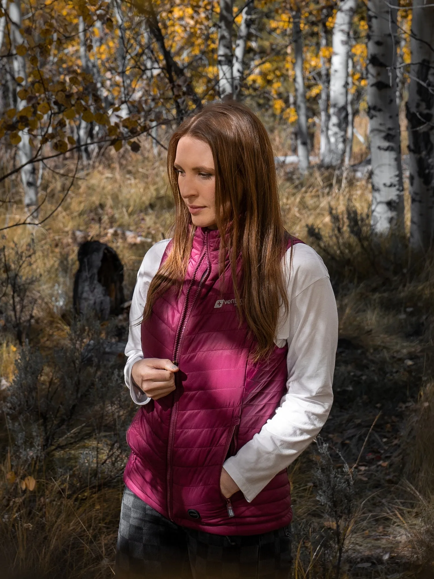 Women's 13W Heated Puffer Vest with HeatSync  - Plum