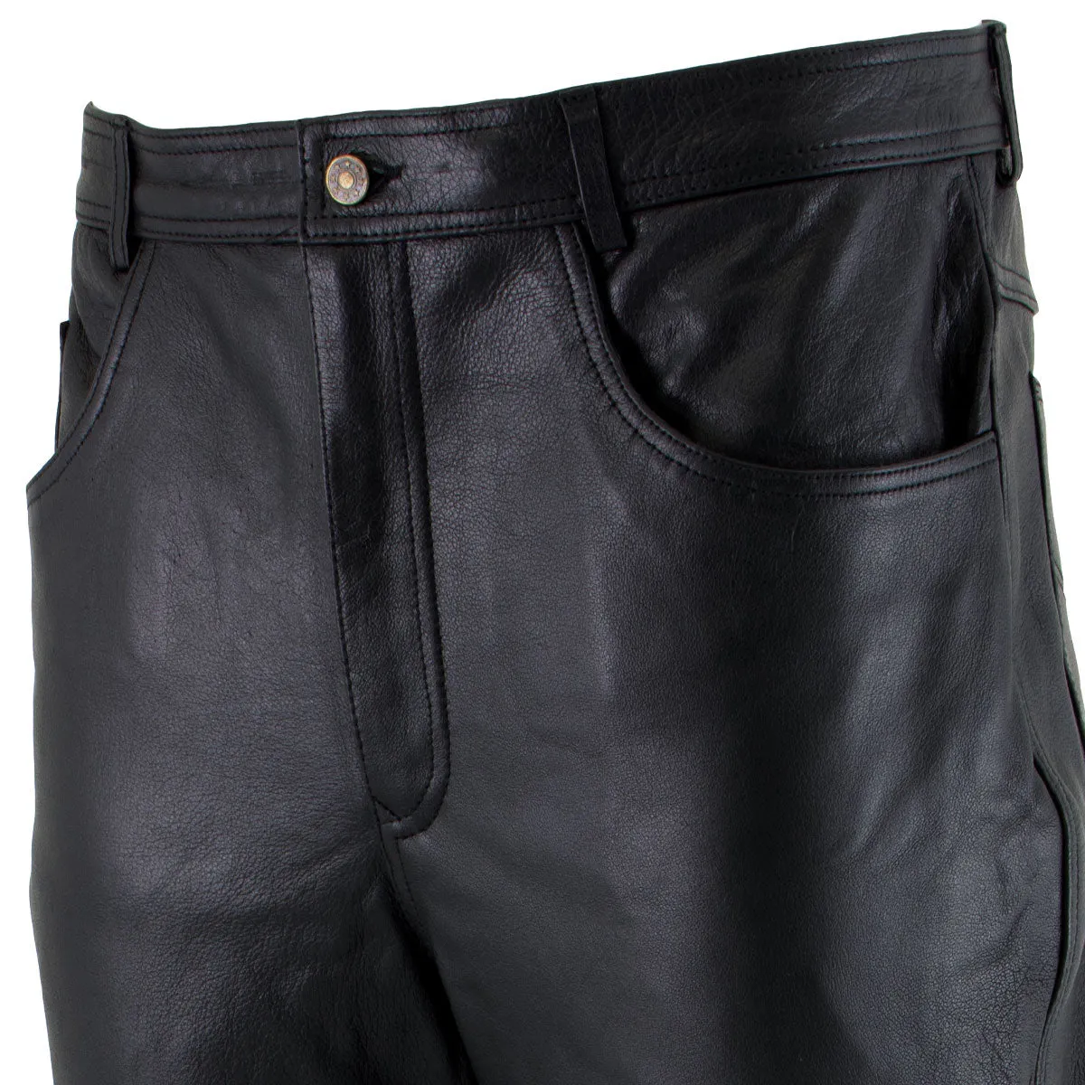 Xelement B7400 Men's 'Classic' Black Fitted Leather Pants