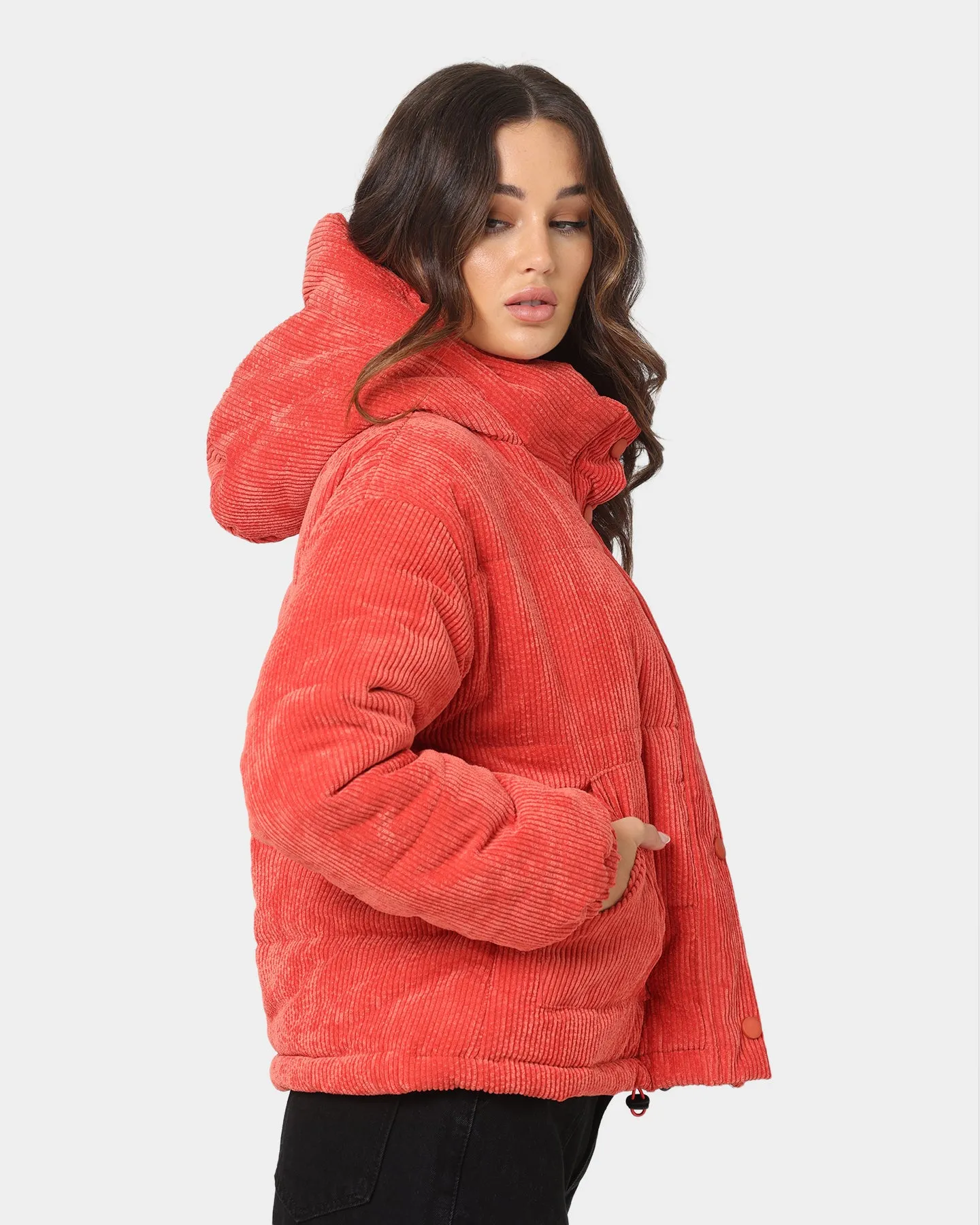 XXIII Women's Schyler Corduroy Puffer Jacket Red