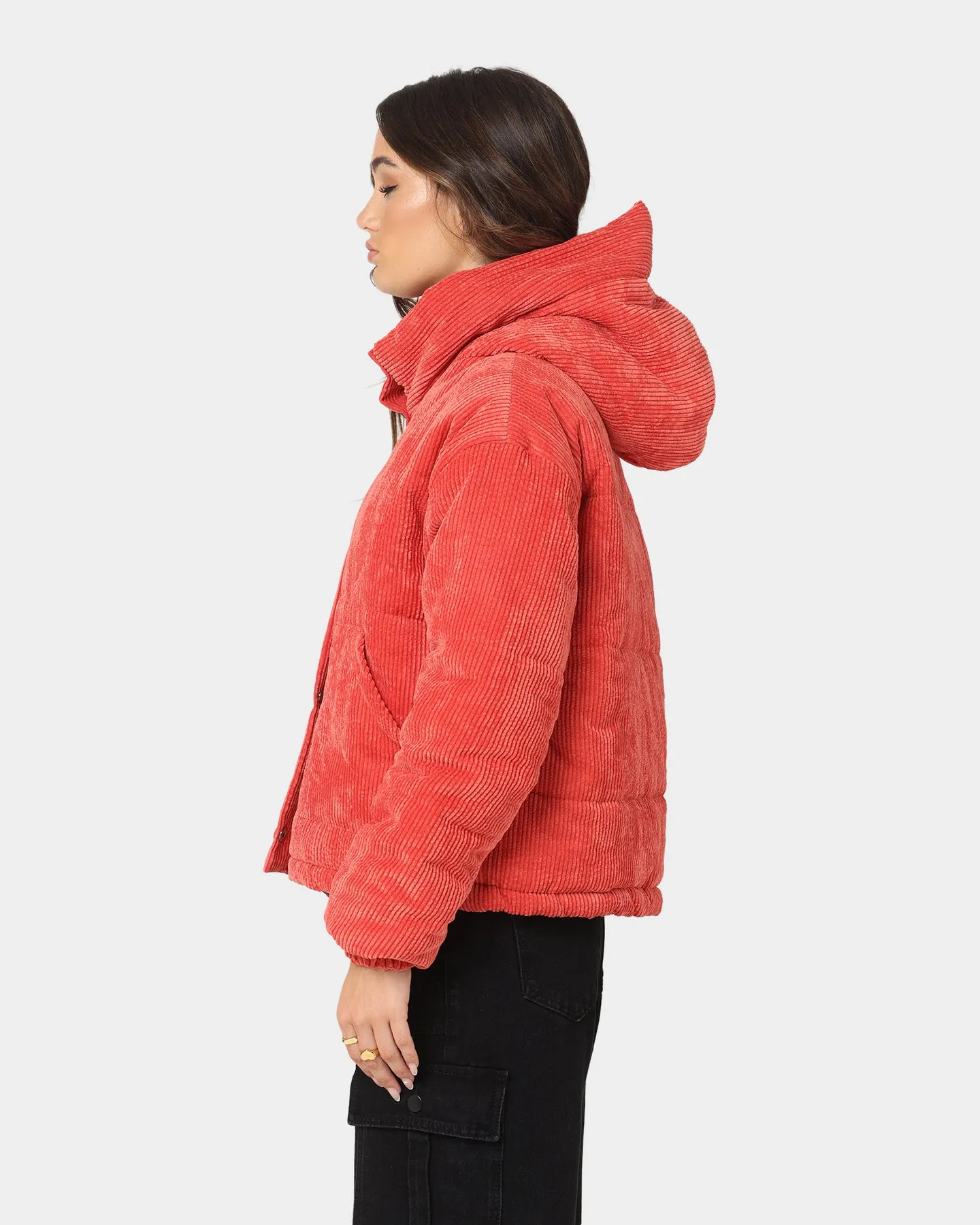 XXIII Women's Schyler Corduroy Puffer Jacket Red